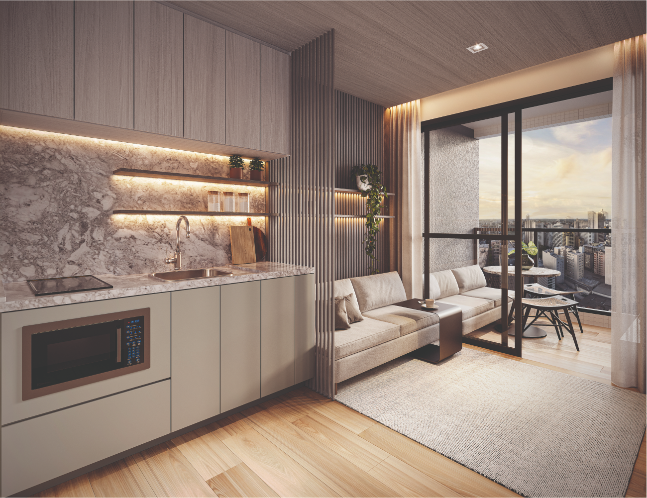 Apartamento de 1 quarto​