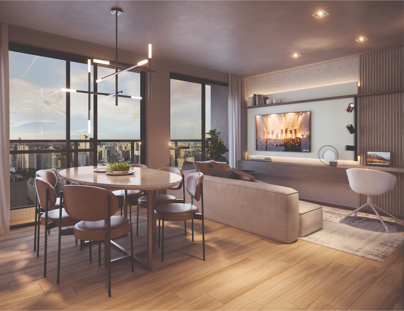 Apartamento de 1S e sala integrada